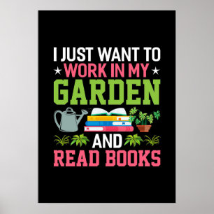 Póster Plant Lover In My Gargen And Read Books