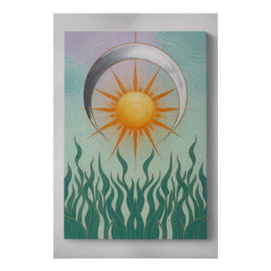 Póster Planta Boho Sun Moon