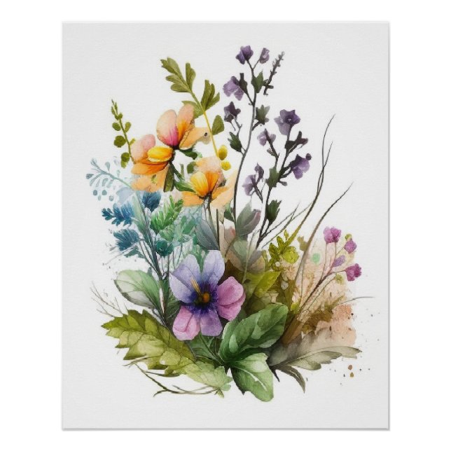 Póster Planta botánica moderna deja arte de tela mural (Anverso)