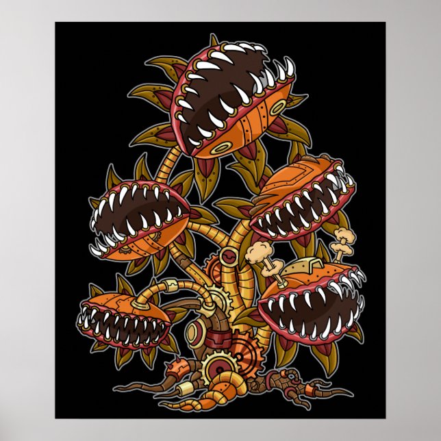 Póster Planta carnívora de Steampunk Victorian Venus Fly (Frente)