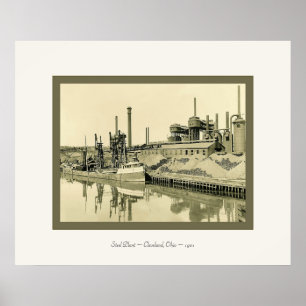 Póster Planta de acero~Cleveland, Ohio~1901~ Foto de époc