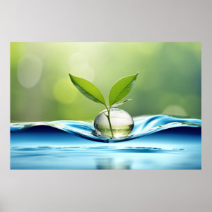 Póster Planta de agua Tranquila Naturaleza tranquila