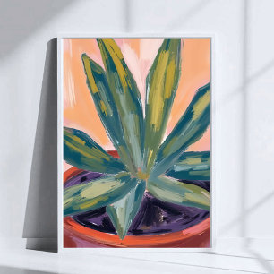 Póster Planta de Interior en Maceta Botánica Moderna Acua