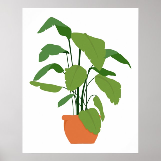 Póster Planta de macetas de palma verde tropical en Urn d (Frente)