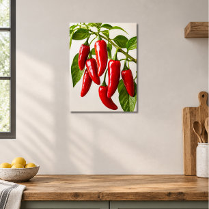 Póster Planta de Pimiento Jalapeño Rojo