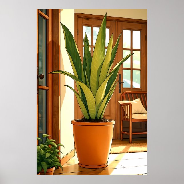 Póster Planta de serpientes posadas en la entrada 24x36 (Frente)