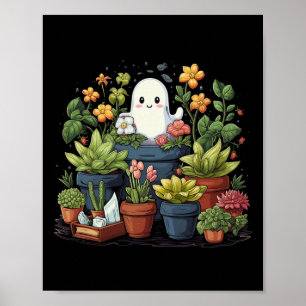 Póster Planta Ghost Lady Halloween Planta Ghostly Gardeni