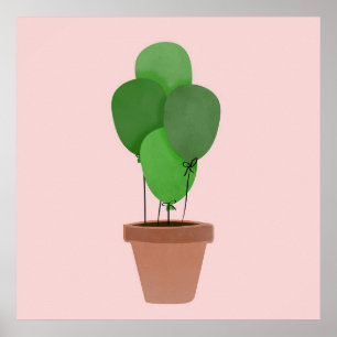 Póster Planta Globos Simple Boho Dibuja Moda Boho