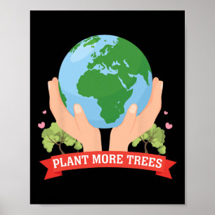 Póster Planta más árboles Día de la Tierra Salvar la cons