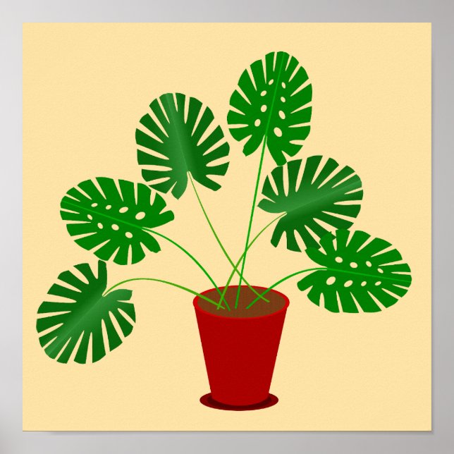 Póster Planta Monstera del Día de la Madre (Frente)