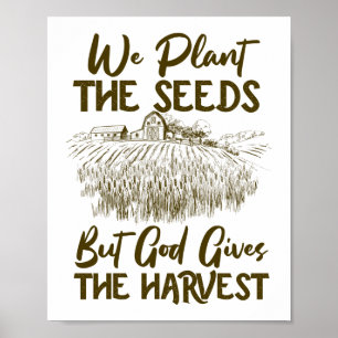 Póster Plantamos Semillas Que Dios da a los agricultores 
