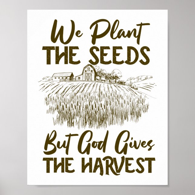 Póster Plantamos Semillas Que Dios da a los agricultores  (Frente)