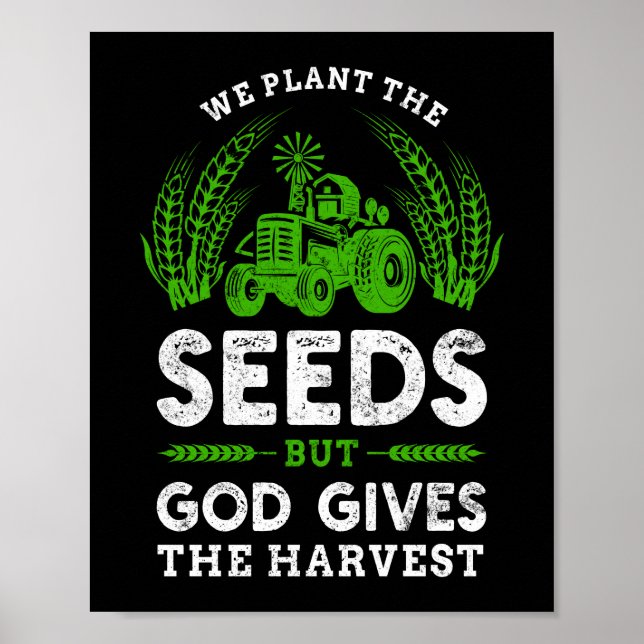 Póster Plantamos Semillas Que Dios da a los agricultores  (Frente)