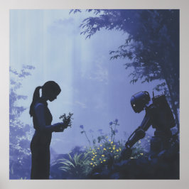 Póster Plantando mañana juntos - Poster Solarpunk