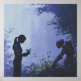 Póster Plantando mañana juntos - Poster Solarpunk