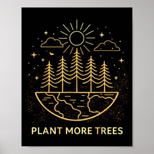 Póster Plantar Más Árboles Día de la Tierra Naturaleza Am