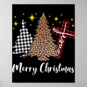 Póster Plantar Navidad Árbol Cruz Cristiana Jesucristo