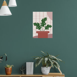 Póster Plantas Cute Monstera Enmarcadas Diseño Bohemio