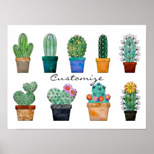 Póster Plantas de cactus variadas Thunder_Cove