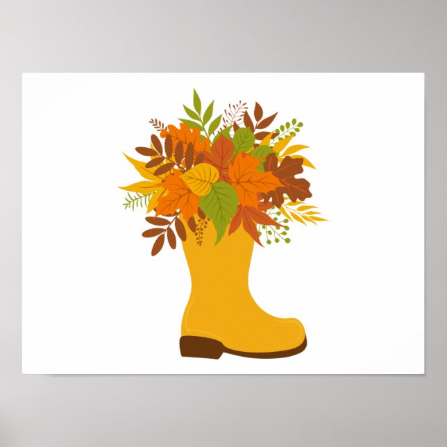 Póster Plantas de color de otoño en botes (Frente)