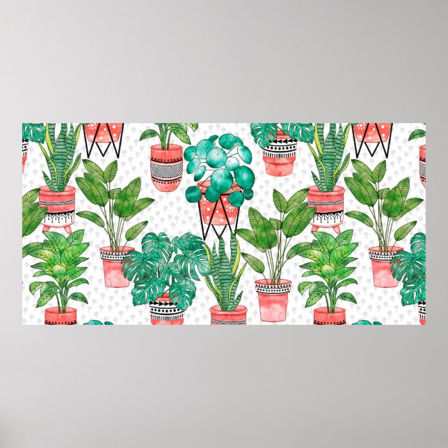 Póster Plantas de la casa acuática de Terra cotta Pots Se (Frente)