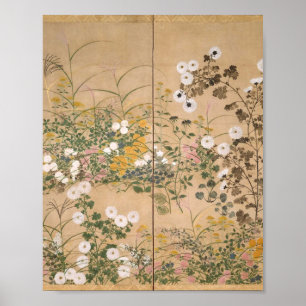 Póster Plantas de Ogata Korin en otoño