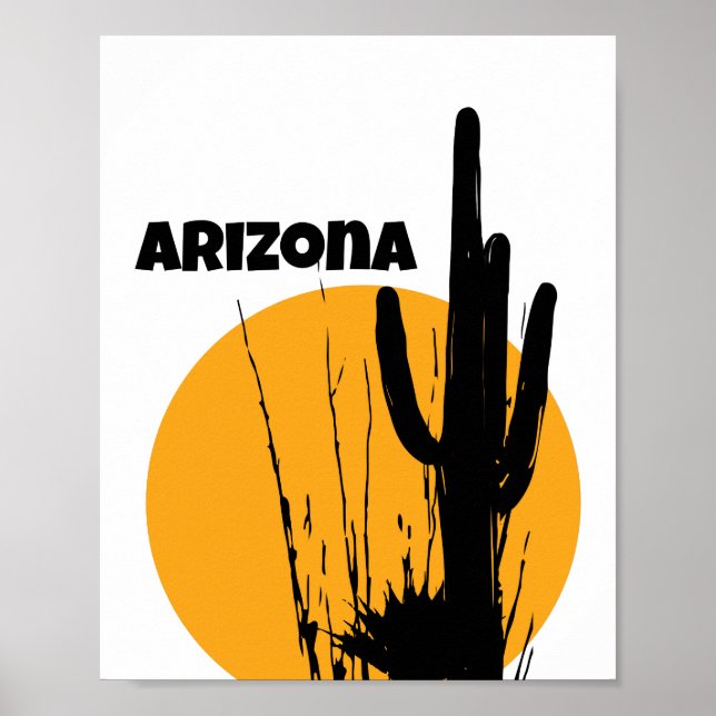 Póster Plantas del desierto de Arizona Silhouette | POSTE (Frente)