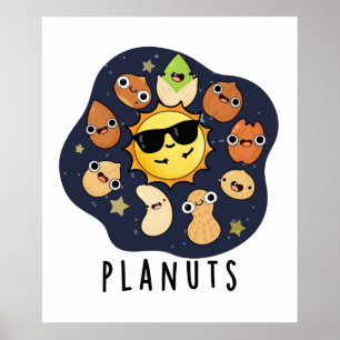 Póster Plantas divertidas astronomía Nuts Pun