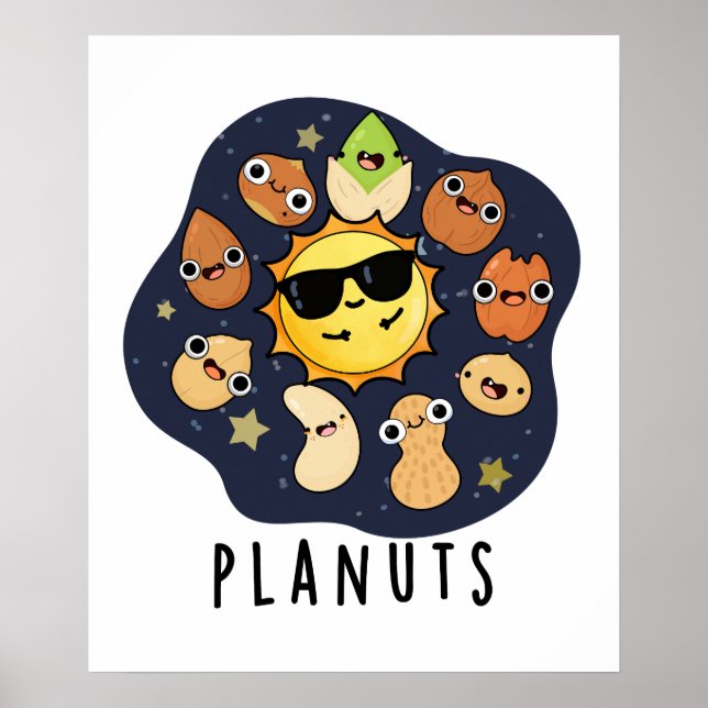 Póster Plantas divertidas astronomía Nuts Pun (Frente)