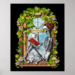 Póster Plantas Hippie Skeleton