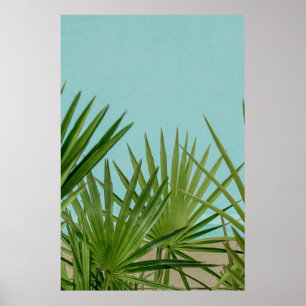 Póster Plantas verdes de palma cerca del cuerpo del agua