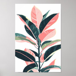 Póster Plante en caoutchouc rose et verte 🌿🌸