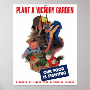 Póster Plante un jardín de victoria -- Nuestra comida
