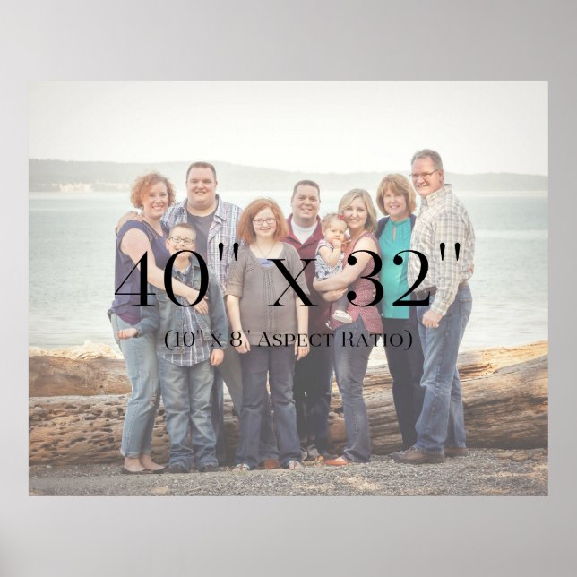 Póster PLANTILLA 40x32 de fotos familiares (Frente)