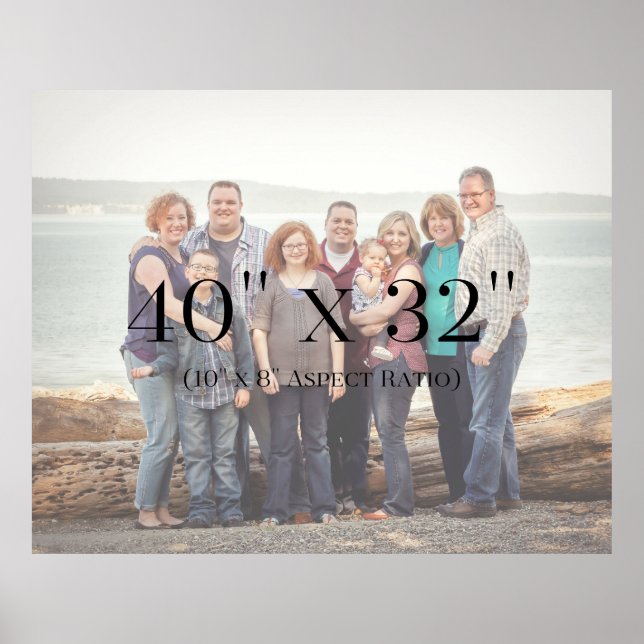 Póster PLANTILLA 40x32 de fotos familiares (Frente)