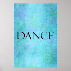 Póster Plantilla azul verde azulada del baile de la