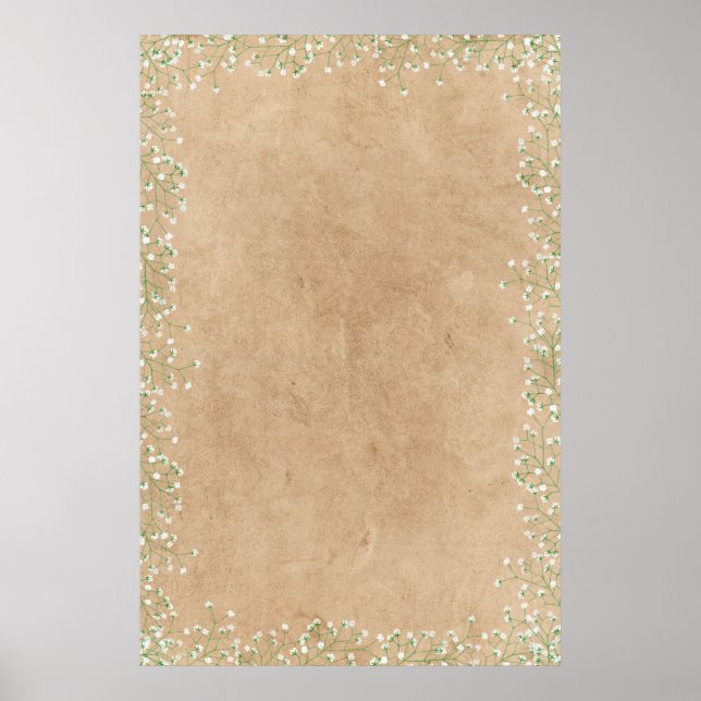 Póster Plantilla boho de boda de Aliento de Bebé para per (Frente)