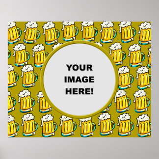Póster Plantilla, borde de cerveza