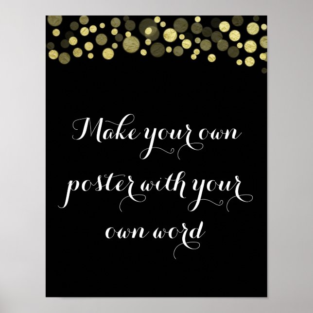 Póster Plantilla con diseño de oro Haz tu propio Poster (Frente)