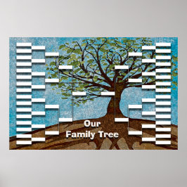 Póster Plantilla de árbol de familia