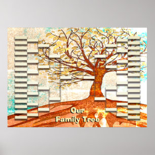 Póster Plantilla de árbol de la familia de Personalizados