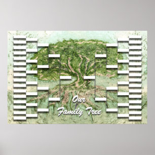 Póster Plantilla de árbol genealógico