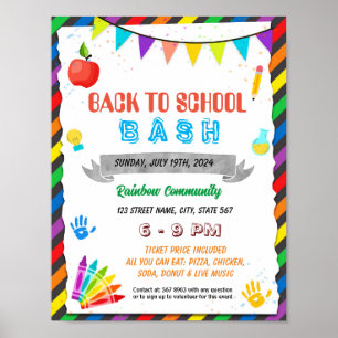 Póster Plantilla de base editable de vuelta a la escuela