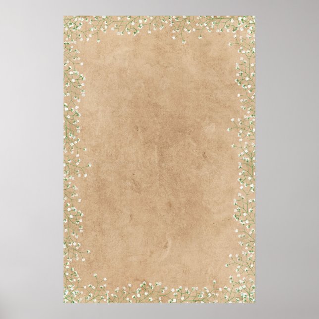 Póster Plantilla de Boho, Boda de aliento del bebé, para  (Frente)