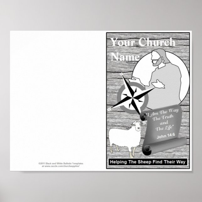 Póster Plantilla de boletín de iglesia reimprimible (Frente)