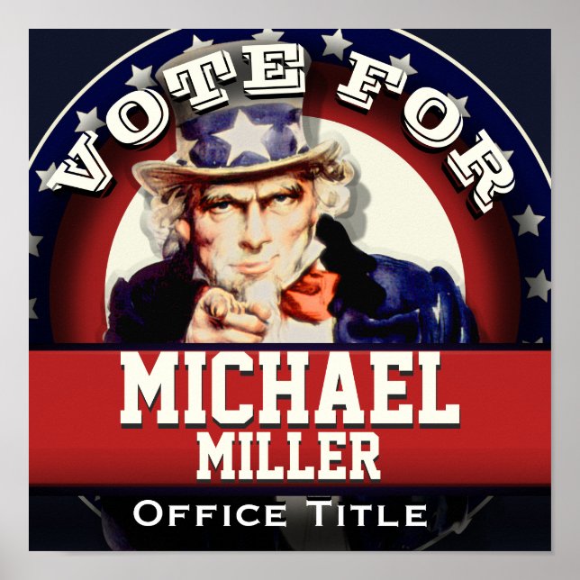 Póster Plantilla de campaña Tío Sam (Frente)