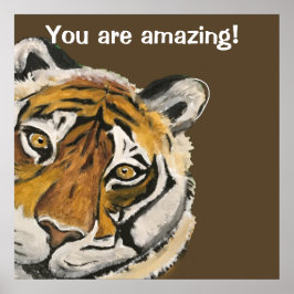 Póster Plantilla de cara asombrosa de Tai Chi Tiger