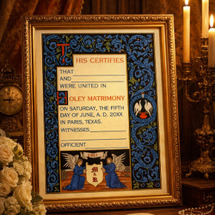Póster Plantilla de Certificado de Matrimonio Antiguo