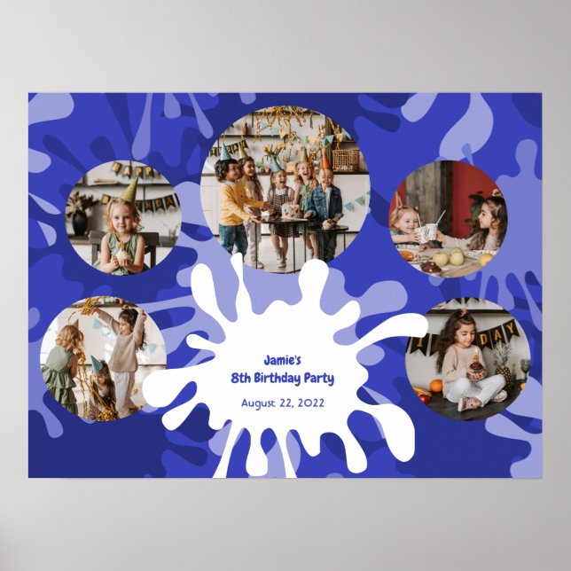 Póster Plantilla de colección de fotos de cumpleaños de a (Frente)