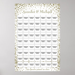 Póster Plantilla de Collage de fotos boda/aniversario